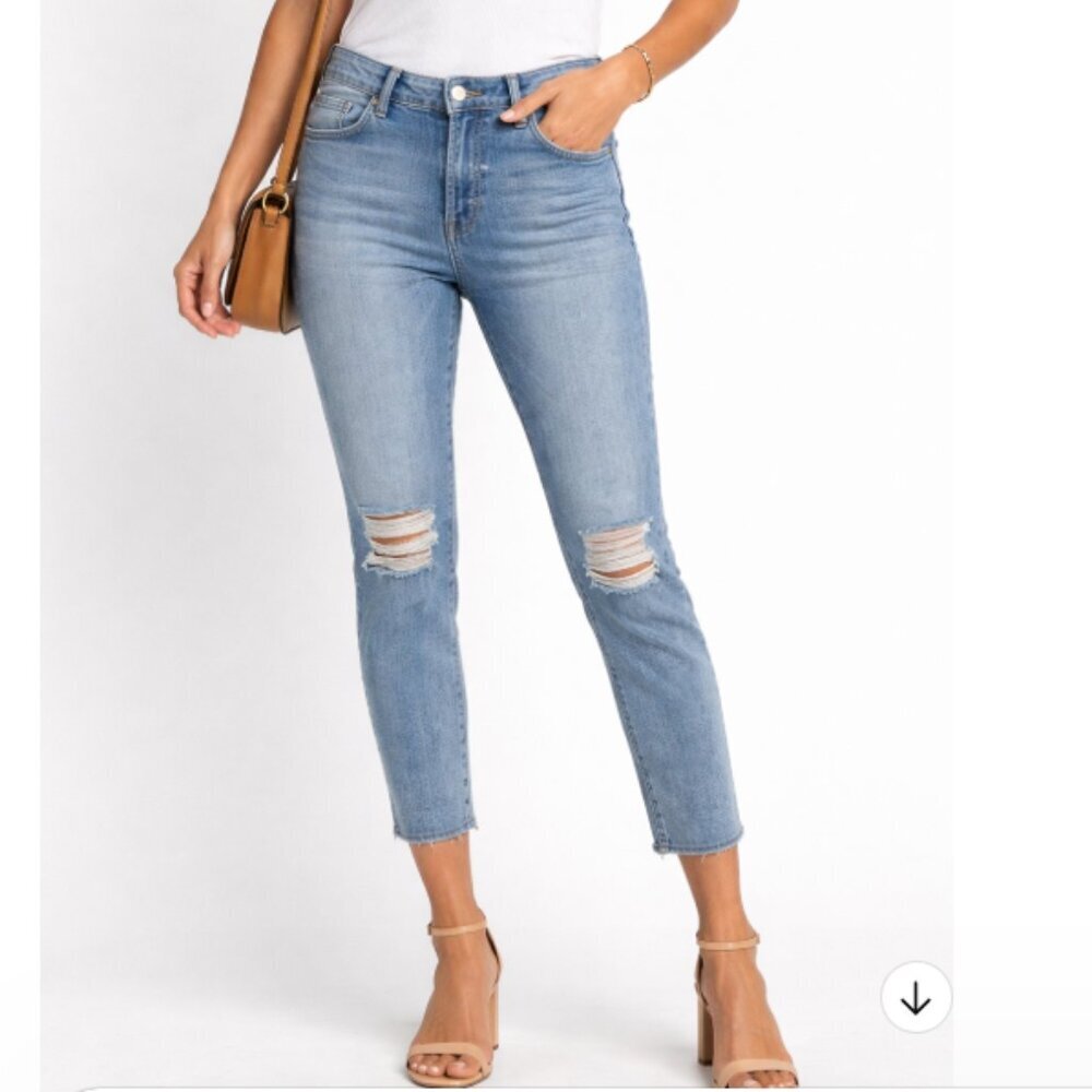 L'AGENCE El Matador French Slim Distressed Cropped Jeans Size 26